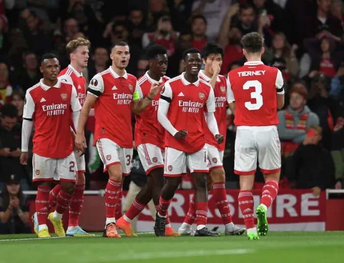 Framed Print : Eddie Nketiah Scores First Arsenal Goal in Europa League Match against FK Bodo / Glimt (2022-23)