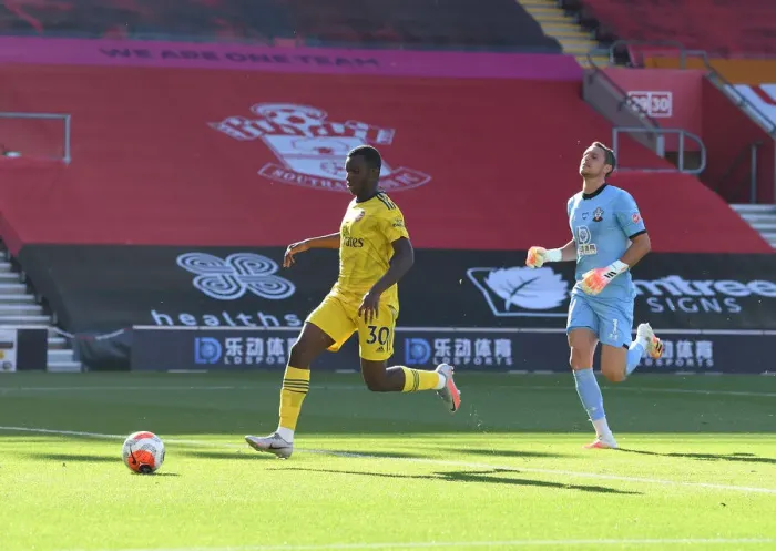 Framed Print : Eddie Nketiah Scores First Arsenal Goal in Southampton Victory (2019-20)