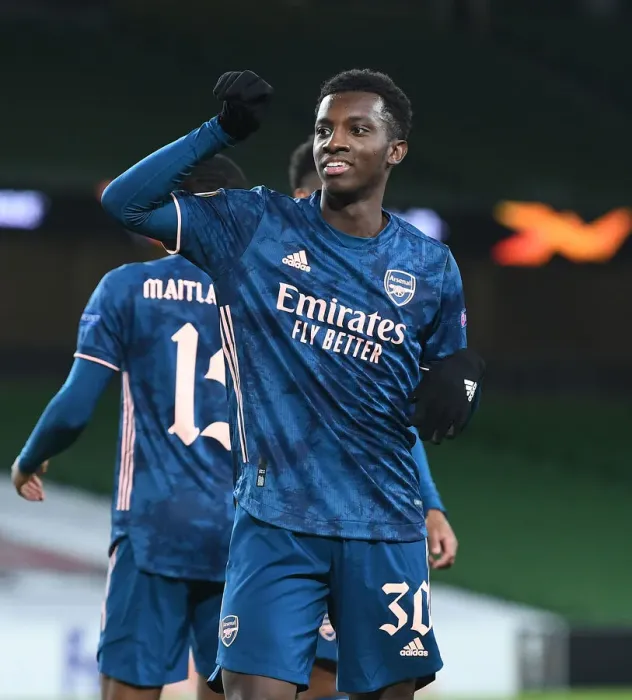 Framed Print : Eddie Nketiah Scores First in Arsenal's UEFA Europa League Victory over Dundalk FC Framed Print : Eddie Nketiah Scores First in Arsenal's UEFA Europa League Victory over Dundalk FC