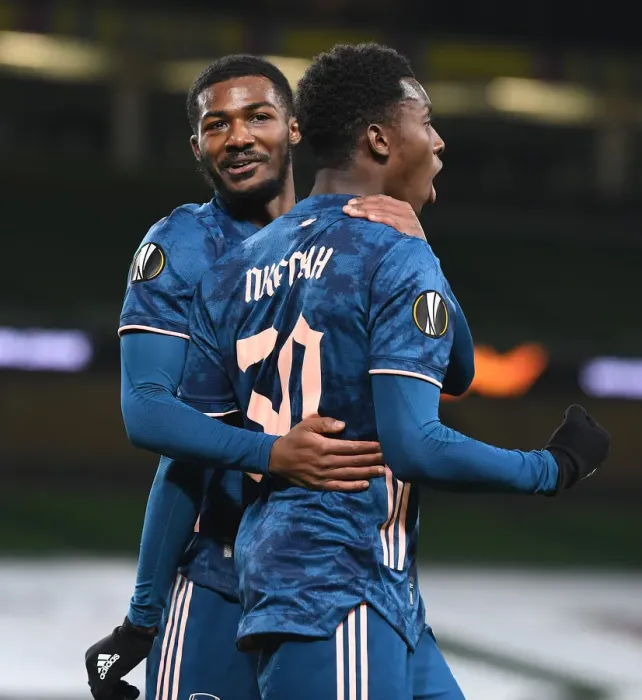 Framed Print : Eddie Nketiah Scores First Goal for Arsenal in Europa League: Dundalk FC vs Arsenal, Dublin, Ireland (2020-21)
