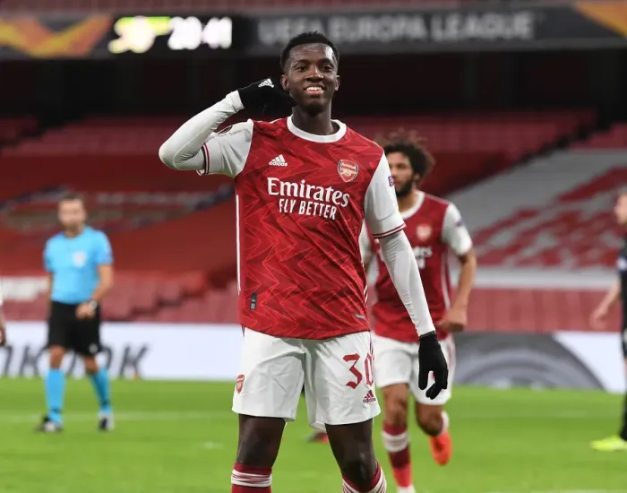 Framed Print : Eddie Nketiah Scores Historic First Europa League Goal for Arsenal in Empty Emirates Stadium (2020-21) Framed Print : Eddie Nketiah Scores Historic First Europa League Goal for Arsenal in Empty Emirates Stadium (2020-21)