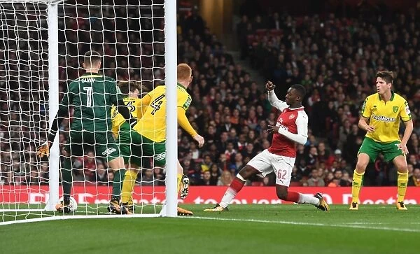 Eddie Nketiah Scores the Opener: Arsenal vs Norwich City, Carabao Cup 2017-18