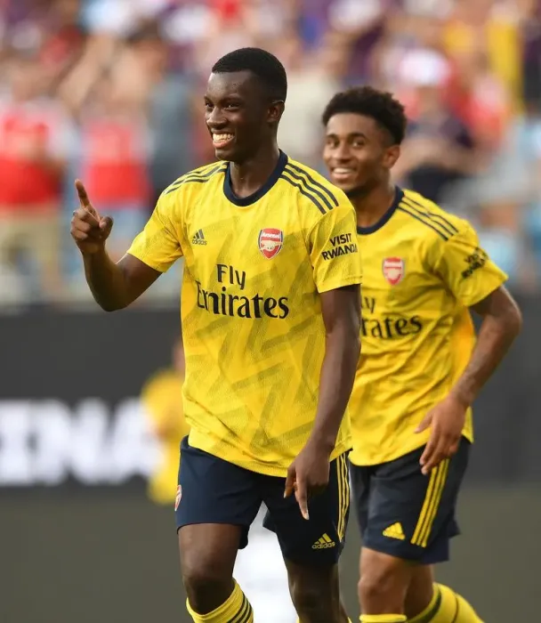 Framed Print : Eddie Nketiah Scores His Second Goal: Arsenal vs. Fiorentina, 2019 International Champions Cup, Charlotte Framed Print : Eddie Nketiah Scores His Second Goal: Arsenal vs. Fiorentina, 2019 International Champions Cup, Charlotte