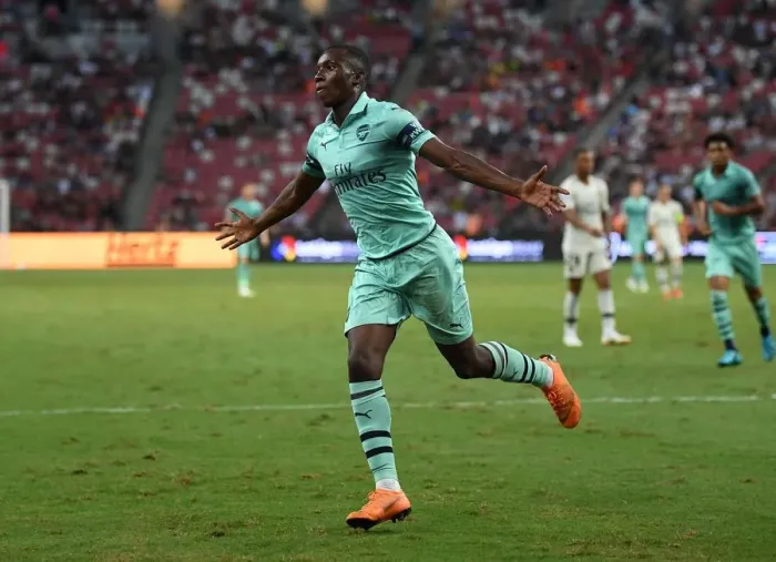 Framed Print : Eddie Nketiah Scores Stunner for Arsenal Against Paris Saint-Germain in 2018 International Champions Cup, Singapore Framed Print : Eddie Nketiah Scores Stunner for Arsenal Against Paris Saint-Germain in 2018 International Champions Cup, Singapore