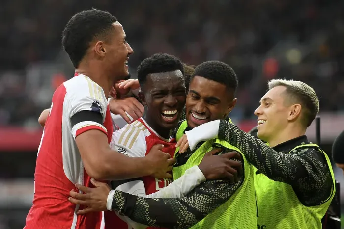 Framed Print : Eddie Nketiah's Hat-Trick: Arsenal Crush Sheffield United 3-0 (2023-24 Premier League) Framed Print : Eddie Nketiah's Hat-Trick: Arsenal Crush Sheffield United 3-0 (2023-24 Premier League)