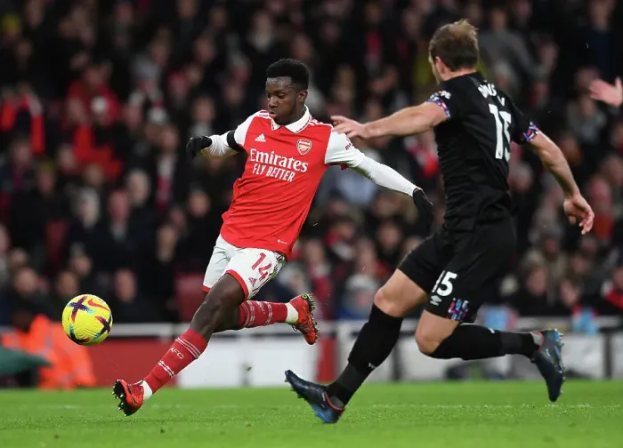 Framed Print : Eddie Nketiah's Star Performance: Arsenal Triumphs Over West Ham United on Christmas Day Framed Print : Eddie Nketiah's Star Performance: Arsenal Triumphs Over West Ham United on Christmas Day