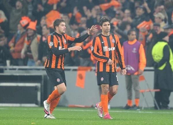 Eduardo (Shakhtar) celebrates his goal. Shakhtar Donetsk 2:1 Arsenal, UEFA Champiojns League