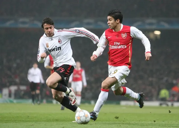 Framed Print : Eduardo vs. Oddo: A Champions League Battle Ends in a Stalemate at Emirates Stadium, Arsenal vs. AC Milan, 2008
