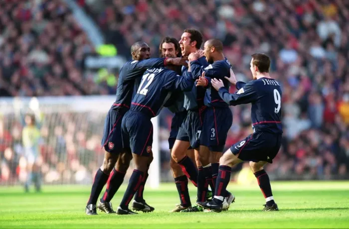 Framed Print : Edu's Historic Goal: Arsenal's Unforgettable 2-0 Victory Over Manchester United in the FA Cup, 2003 (with Sol Campbell, Lauren, Robert Pires, Francis Jeffers, and Ashley Cole)