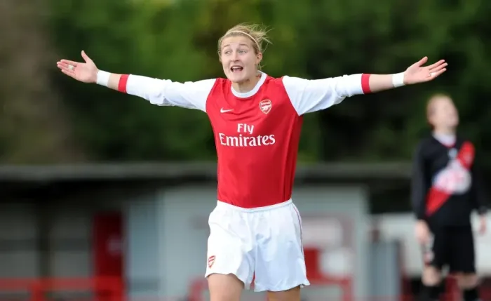 Framed Print : Ellen White (Arsenal). Arsenal Ladies 4: 1 Rayo Vallecano. Womens UEFA Champions League