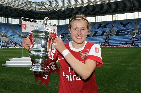 Ellen White (Arsenal) with the FA Cup Trophy. Arsenal Ladies 2:0 Bristol Academy