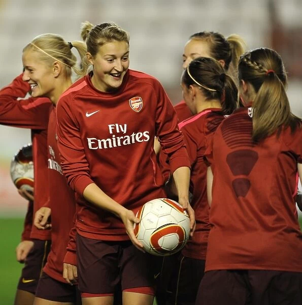 Ellen White (Arsenal) warms up before the match. Rayo Vallecano 2: 0 Arsenal Ladies