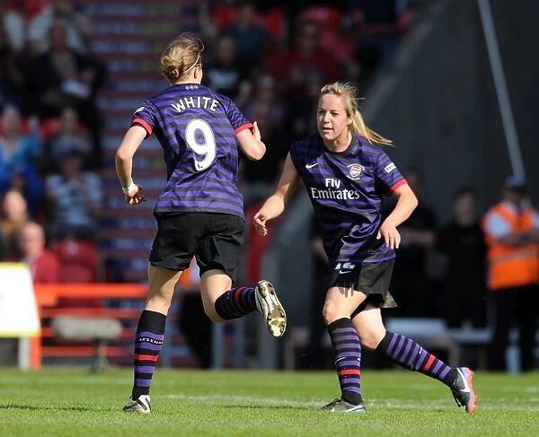 Ellen White celebrates scoring Arsenals 3rd goal. Arsenal Ladies 3: 0 Bristol Academy