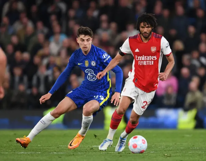 Framed Print : Elneny Battles Past Havertz: Chelsea vs. Arsenal, Premier League 2021-22 Framed Print : Elneny Battles Past Havertz: Chelsea vs. Arsenal, Premier League 2021-22