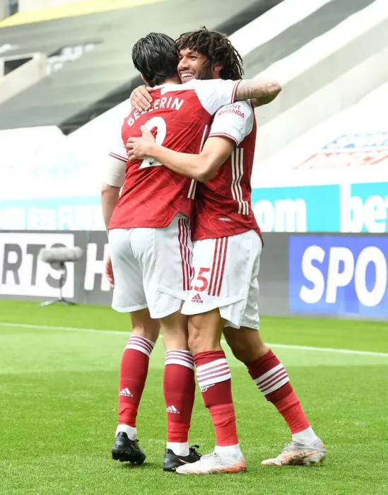 Framed Print : Elneny and Bellerin Celebrate Arsenal's Goal: Newcastle United vs Arsenal, 2021-22 Premier League Framed Print : Elneny and Bellerin Celebrate Arsenal's Goal: Newcastle United vs Arsenal, 2021-22 Premier League