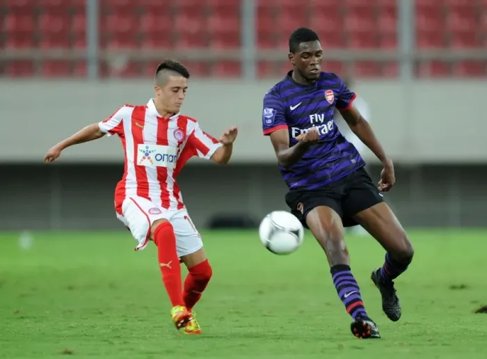 Framed Print : Elton Monteiro vs. Georgios Lyras: Intense Clash in NextGen Series Match between Olympiacos and Arsenal Framed Print : Elton Monteiro vs. Georgios Lyras: Intense Clash in NextGen Series Match between Olympiacos and Arsenal