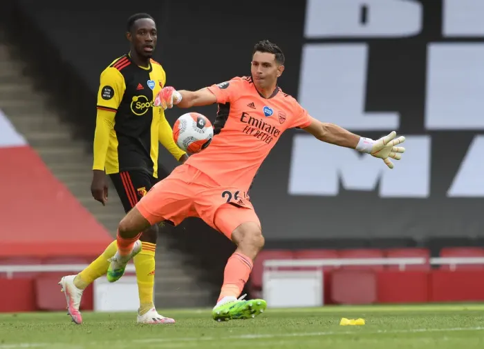 Framed Print : Emi Martinez: In Action Against Watford, Arsenal Premier League 2019-2020 Framed Print : Emi Martinez: In Action Against Watford, Arsenal Premier League 2019-2020