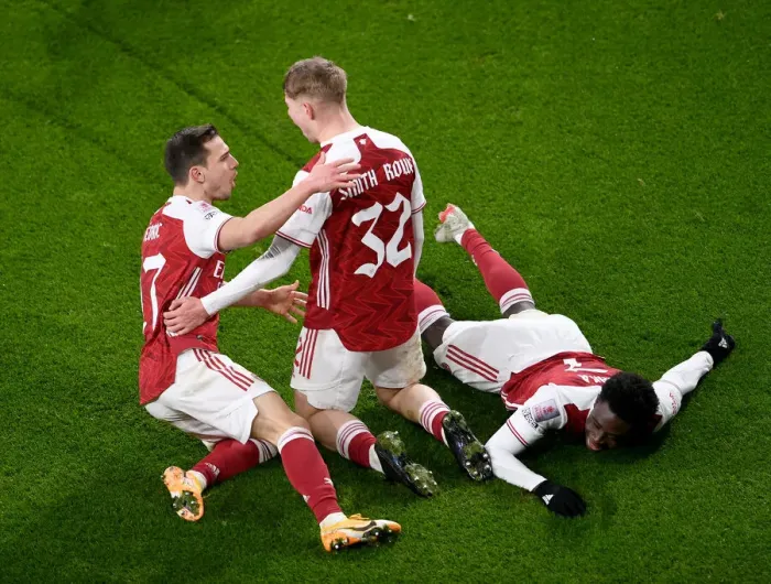 Framed Print : Emile Smith Rowe Scores First Goal: Arsenal's FA Cup Victory Over Newcastle United