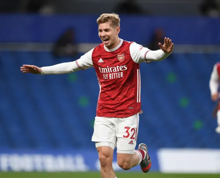 Framed Print : Emile Smith Rowe Scores Historic Thriller: Chelsea vs. Arsenal (2020-21) - An Empty Stamford Bridge Victory