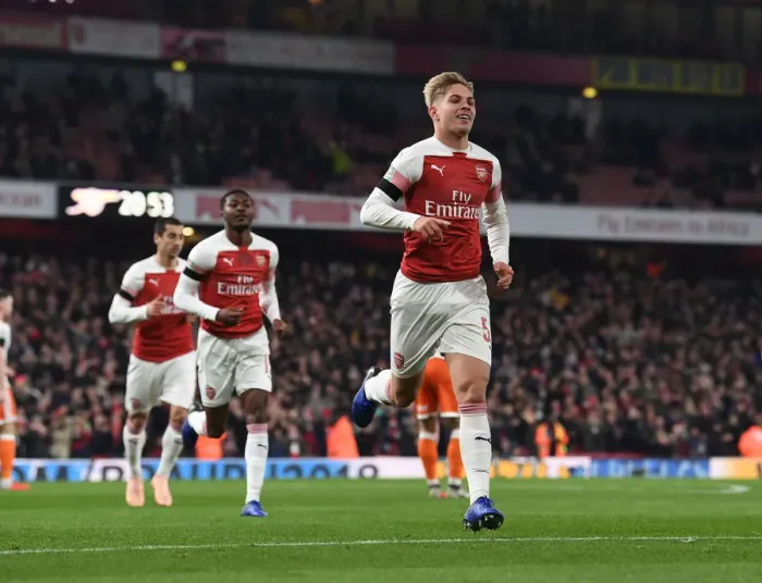 Framed Print : Emile Smith Rowe Scores Second Goal: Arsenal vs. Blackpool, Carabao Cup 2018-19