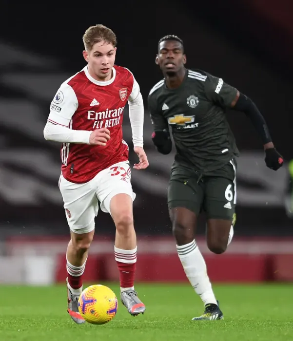 Framed Print : Emile Smith Rowe Shines: Arsenal's Standout Performance Against Manchester United at Empty Emirates Stadium (Premier League 2020-21)