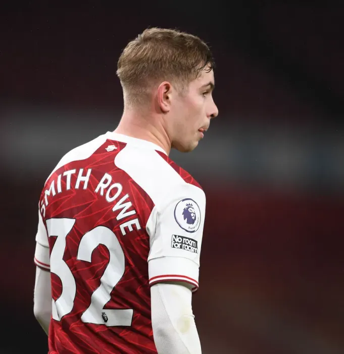 Framed Print : Emile Smith Rowe Shines: Arsenal's Standout Performance Against Crystal Palace in Empty Emirates (2020-21)