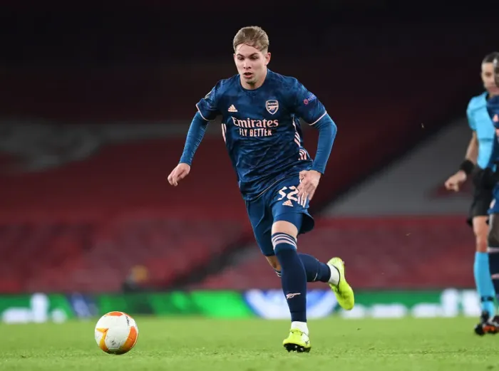 Framed Print : Emile Smith Rowe Shines: Arsenal's Standout Performance Against Rapid Wien in Empty Emirates, UEFA Europa League 2020-21