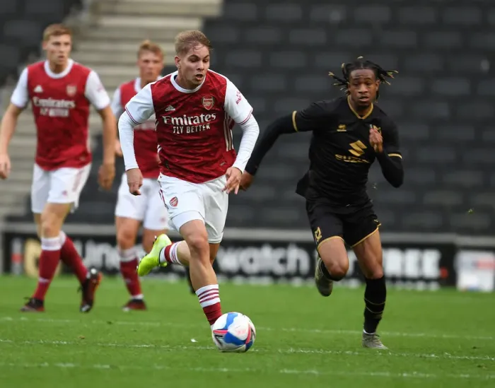 Framed Print : Emile Smith Rowe Shines: Arsenal's Star Performance in Pre-Season Victory over MK Dons
