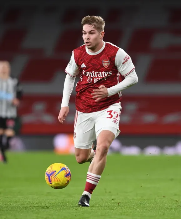 Framed Print : Emile Smith Rowe Shines: Arsenal's Triumph Over Newcastle United in Empty Emirates (2020-21)