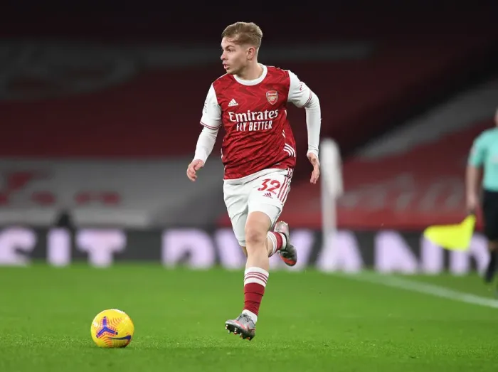 Framed Print : Emile Smith Rowe Shines in Empty Emirates: Arsenal's Brilliant Victory over Manchester United (Premier League 2020-21)