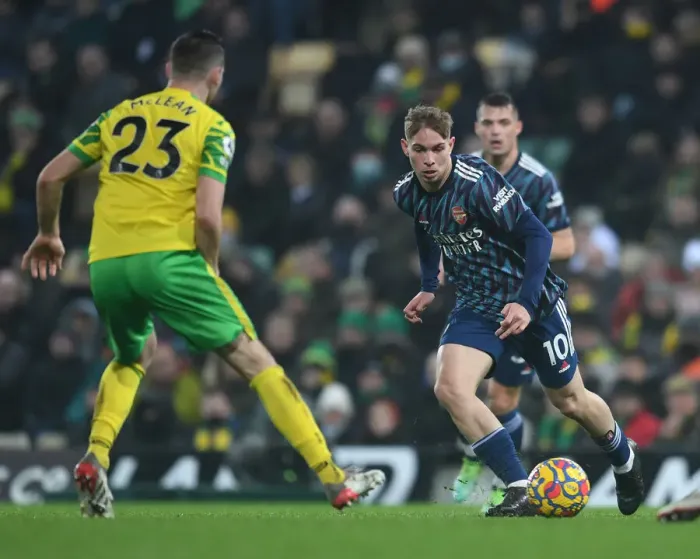 Framed Print : Emile Smith Rowe Shines: A Star Performance for Arsenal Against Norwich City, Premier League 2021-22