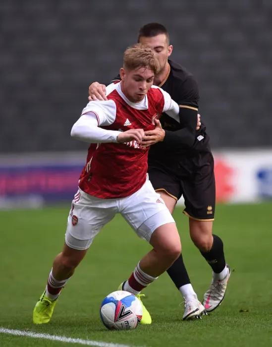 Framed Print : Emile Smith Rowe vs. Daniel Harvie: A Pre-Season Battle at MK Dons