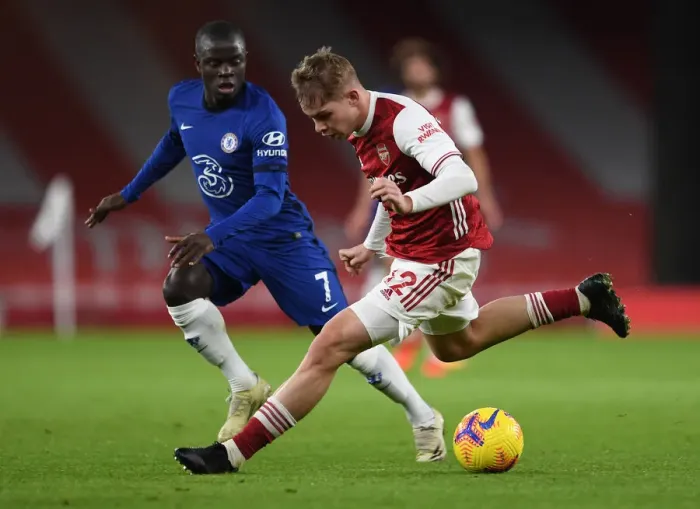 Framed Print : Emile Smith Rowe vs. N'Golo Kante: A Premier League Showdown at Emirates Stadium (December 2020)