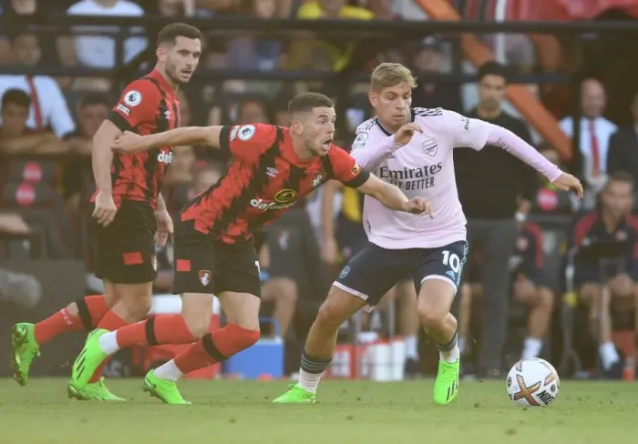 Framed Print : Emile Smith Rowe vs. Ryan Christie: A Premier League Battle - Arsenal FC vs. AFC Bournemouth (2022-23) Framed Print : Emile Smith Rowe vs. Ryan Christie: A Premier League Battle - Arsenal FC vs. AFC Bournemouth (2022-23)