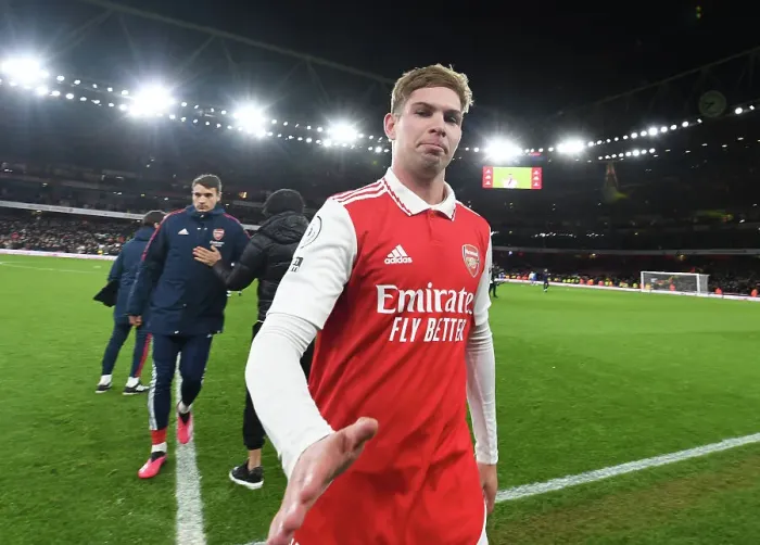 Framed Print : Emile Smith Rowe's Emotional Reaction: Arsenal FC vs Everton FC, Premier League 2022-23