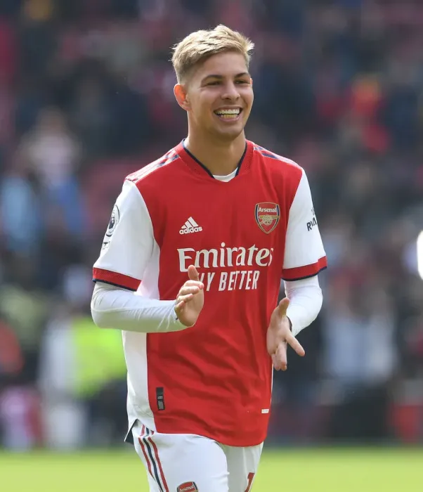 Framed Print : Emile Smith Rowe's Euphoric Moment: Arsenal Fans Triumph over Manchester United (2021-22)