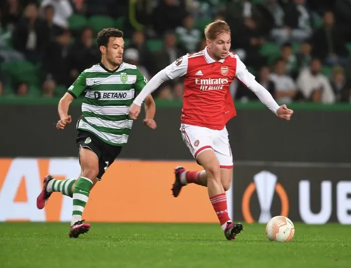Framed Print : Emile Smith Rowe's Europa League Heroics: Arsenal's Battle against Sporting CP in Lisbon (March 2023) Framed Print : Emile Smith Rowe's Europa League Heroics: Arsenal's Battle against Sporting CP in Lisbon (March 2023)
