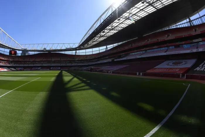 Framed Print : Empty Emirates: Arsenal vs. Everton, April 2021 - Premier League's Ghostly Arena
