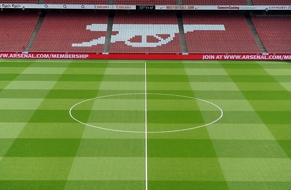 Emirates pitch. Arsenal 3:0 Aston Villa. Barclays Premier League. Emirates Stadium