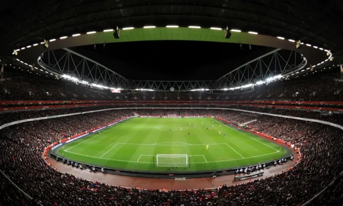 Framed Print : Emirates Stadium. Arsenal 1: 0 Stoke City. Barclays Premier League. Emirates Stadium