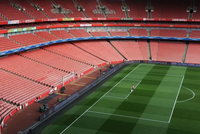Framed Print : Emirates Stadium: Arsenal's Prepared Pitch for Monaco Clash (2015)