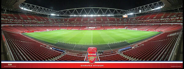 Emirates Stadium Halfway At Night Framed Panoramic