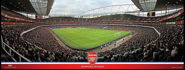 Emirates Stadium Match In Action Corner Framed Panoramic