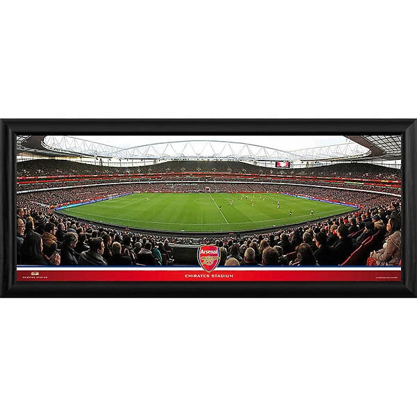 Emirates Stadium Match In Action Halfway Day Framed Panoramic