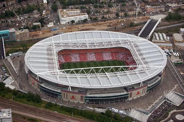 Emirates Stadium photographed from the a helicopter during the match