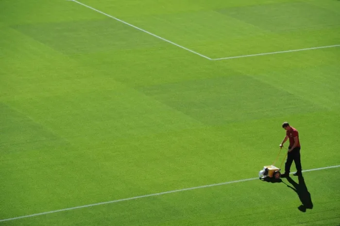Framed Print : Emirates Stadium: Preparing the Battlefield for Arsenal's Premier League Clash