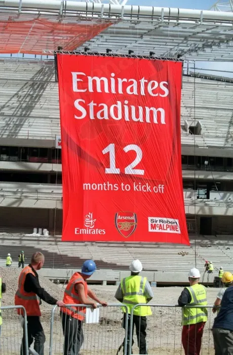 Framed Print : Emirates Stadium Topping Out: Arsenal's New Home in Islington, London, August 2005