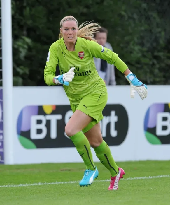 Framed Print : Emma Byrne in Action: Chelsea vs. Arsenal WSL Match, 2014