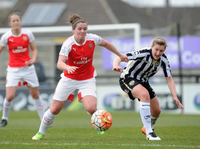 Framed Print : Emma Mitchell (Arsenal Ladies) Ellen White (Notts County) Framed Print : Emma Mitchell (Arsenal Ladies) Ellen White (Notts County)