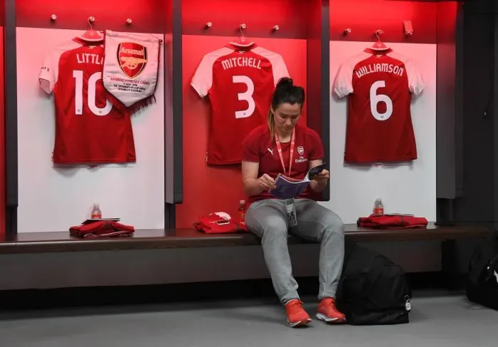 Framed Print : Emma Mitchell of Arsenal Preparing for FA Cup Final Showdown Against Chelsea Ladies